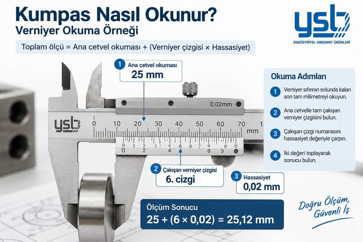 Kumpas Nasıl Okunur? Verniyer Okuma, Sıfır Hatası ve Doğru Kumpas Seçimi