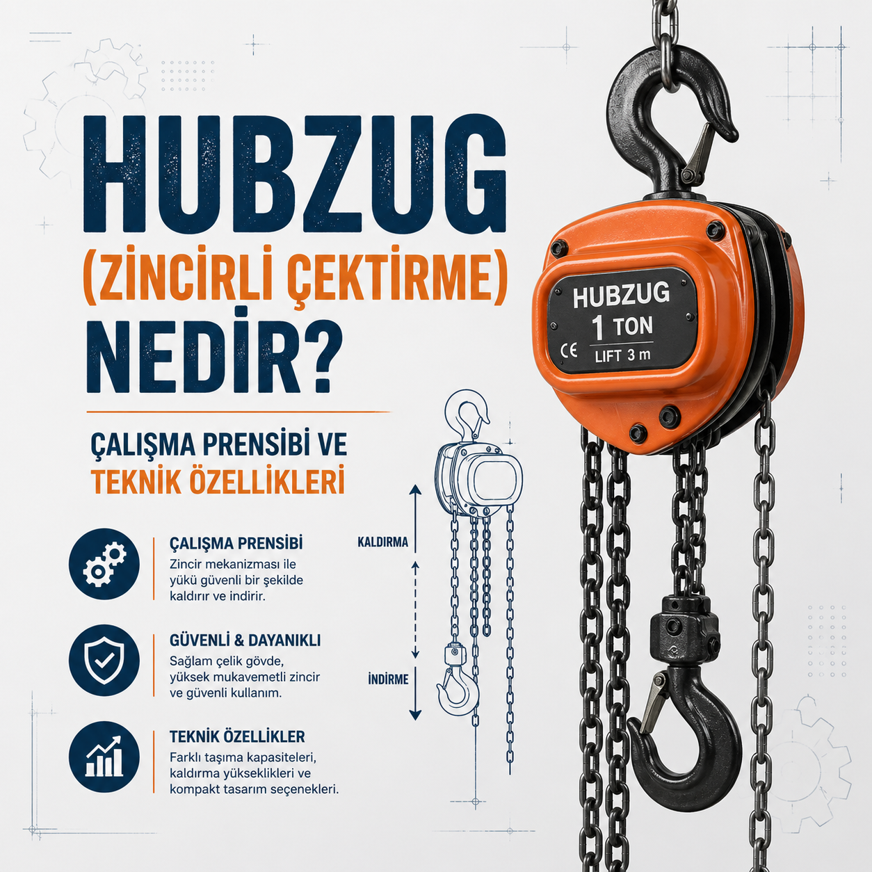 Hubzug (Zincirli Çektirme) Nedir? Çalışma Prensibi ve Teknik Özellikleri