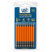 YSB Mıknatıslı Ph2 Yıldız Bits Uç 100 mm S2 Çelik Tornavida ve Vidalama Ucu 10'lu Paket