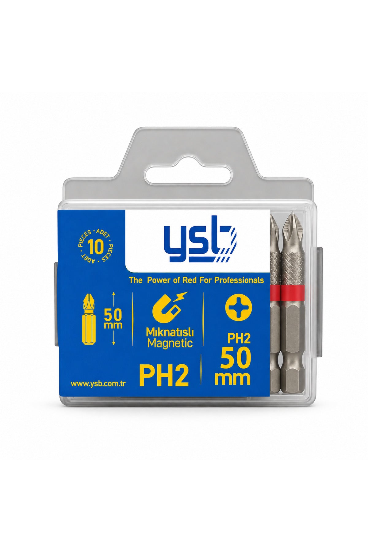 YSB Mıknatıslı Ph2 Yıldız Bits Uç 50 mm Tayvan Pro S2 Çelik Tornavida ve Vidalama Ucu 10'lu Paket