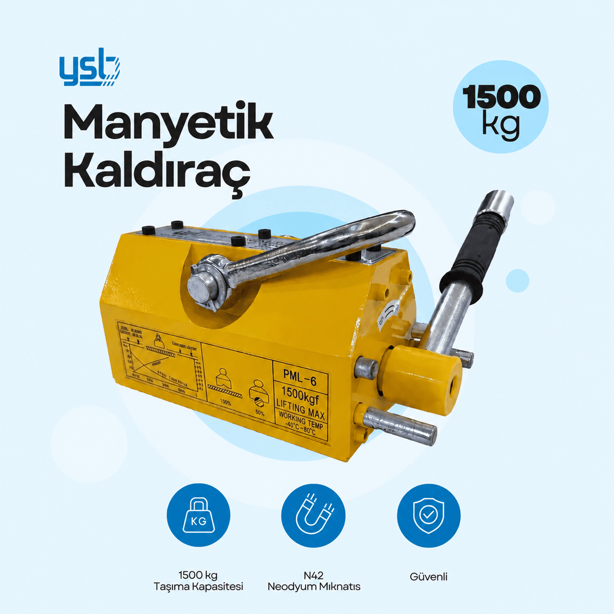 YSB Manyetik Kaldıraç 1500 Kg