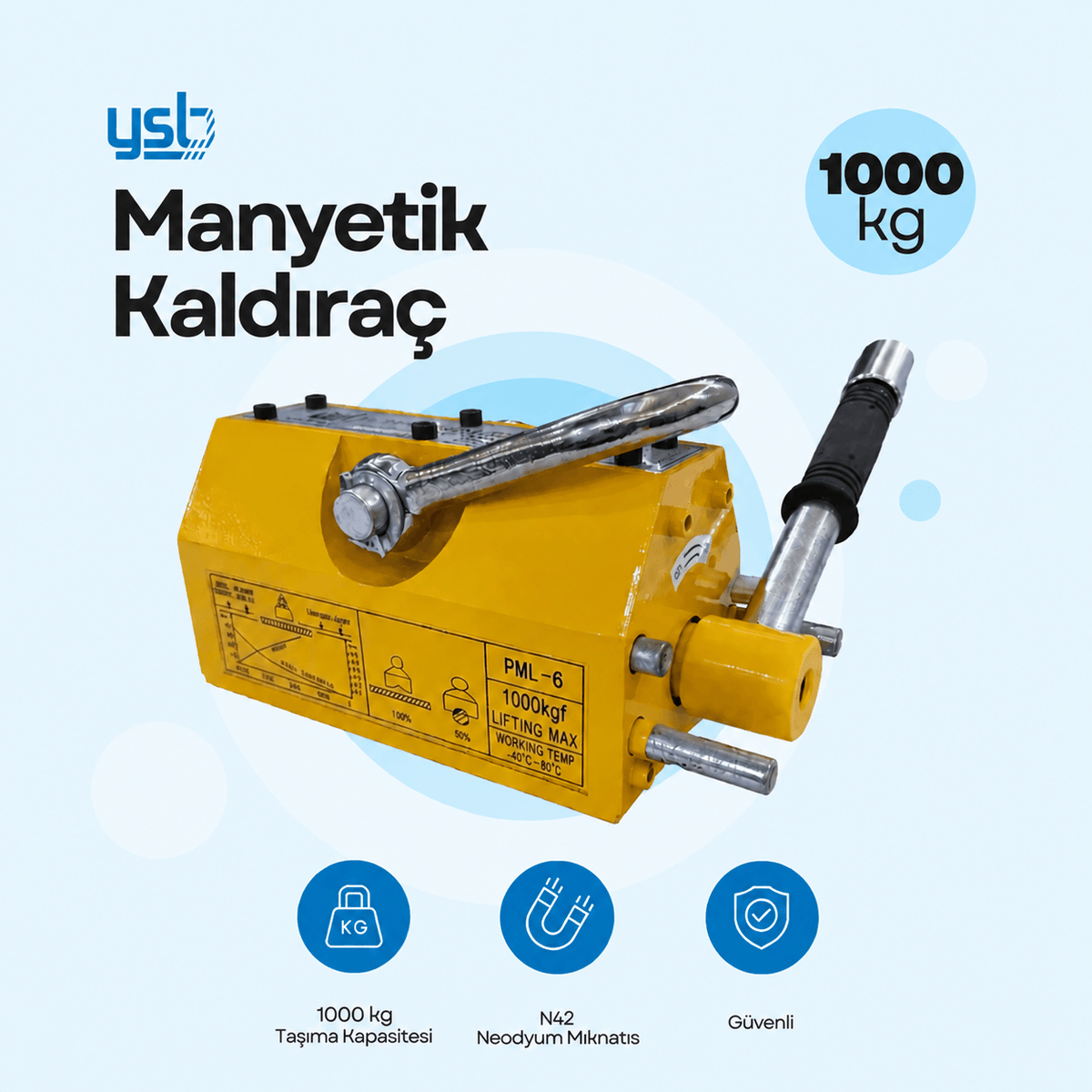 YSB Manyetik Kaldıraç 1000 Kg