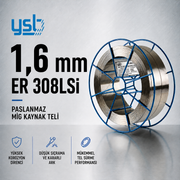 YSB 1,6 mm ER308LSİ Paslanmaz MIG Kaynak Teli (15 Kg)