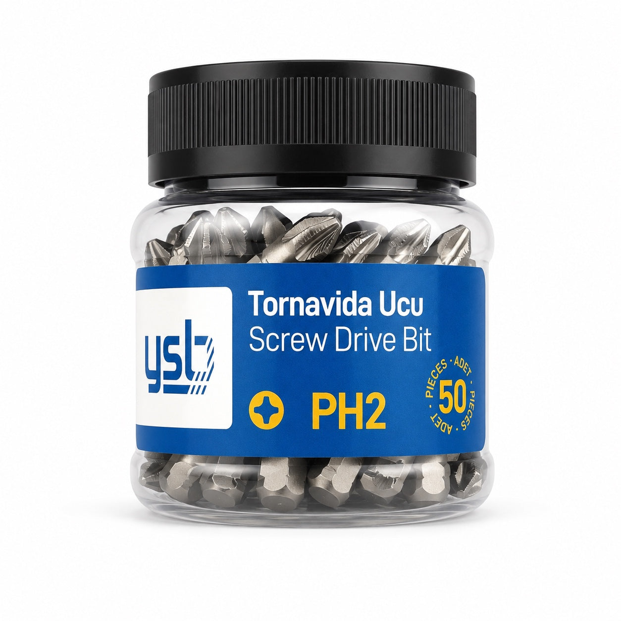 YSB Mıknatıslı Ph2 Yıldız Bits Uç 50 mm CRV Çelik Tornavida ve Vidalama Ucu 50'lİ Paket