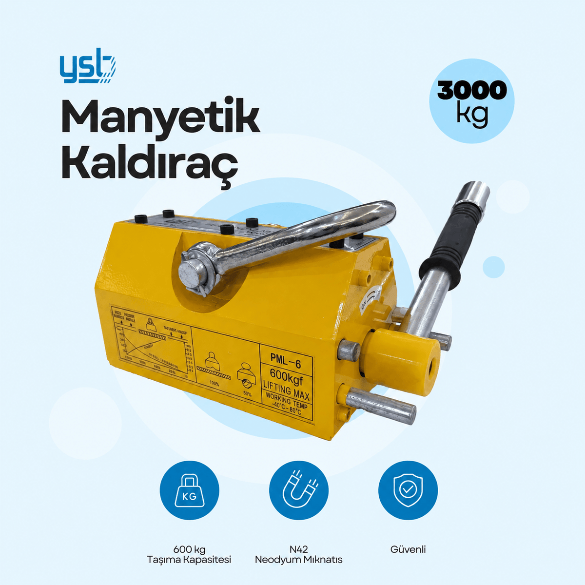 YSB Manyetik Kaldıraç 3000 Kg