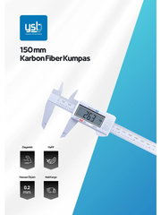YSB 150 mm Karbon Fiber Kompozit Dijital Kumpas