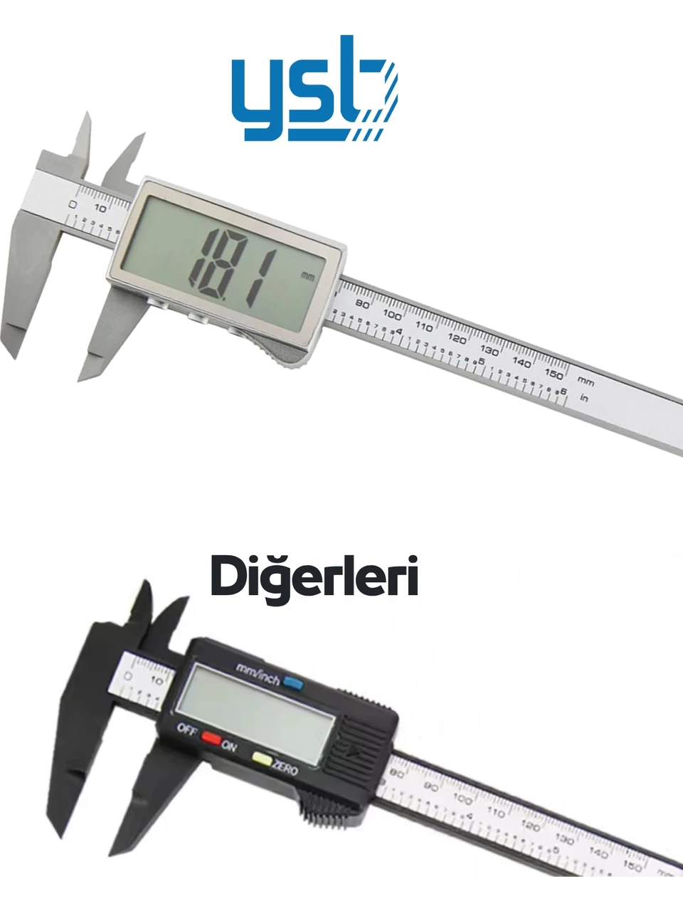 YSB 150 mm Karbon Fiber Dijital Kumpas - Ultra Geniş LCD Ekran
