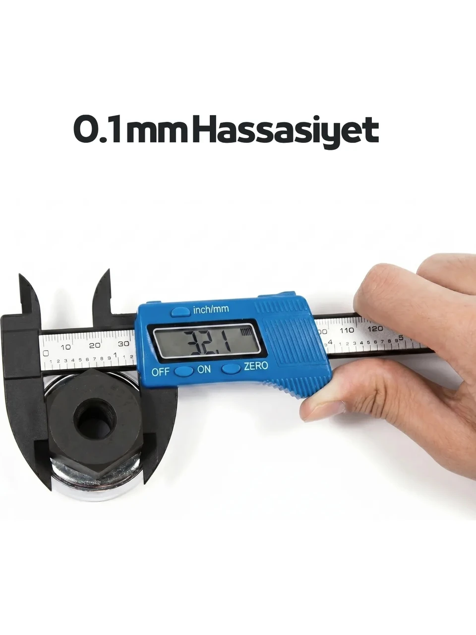 YSB 150 mm Karbon Fiber Dijital Kumpas - Mavi Kadran Profesyonel Seri