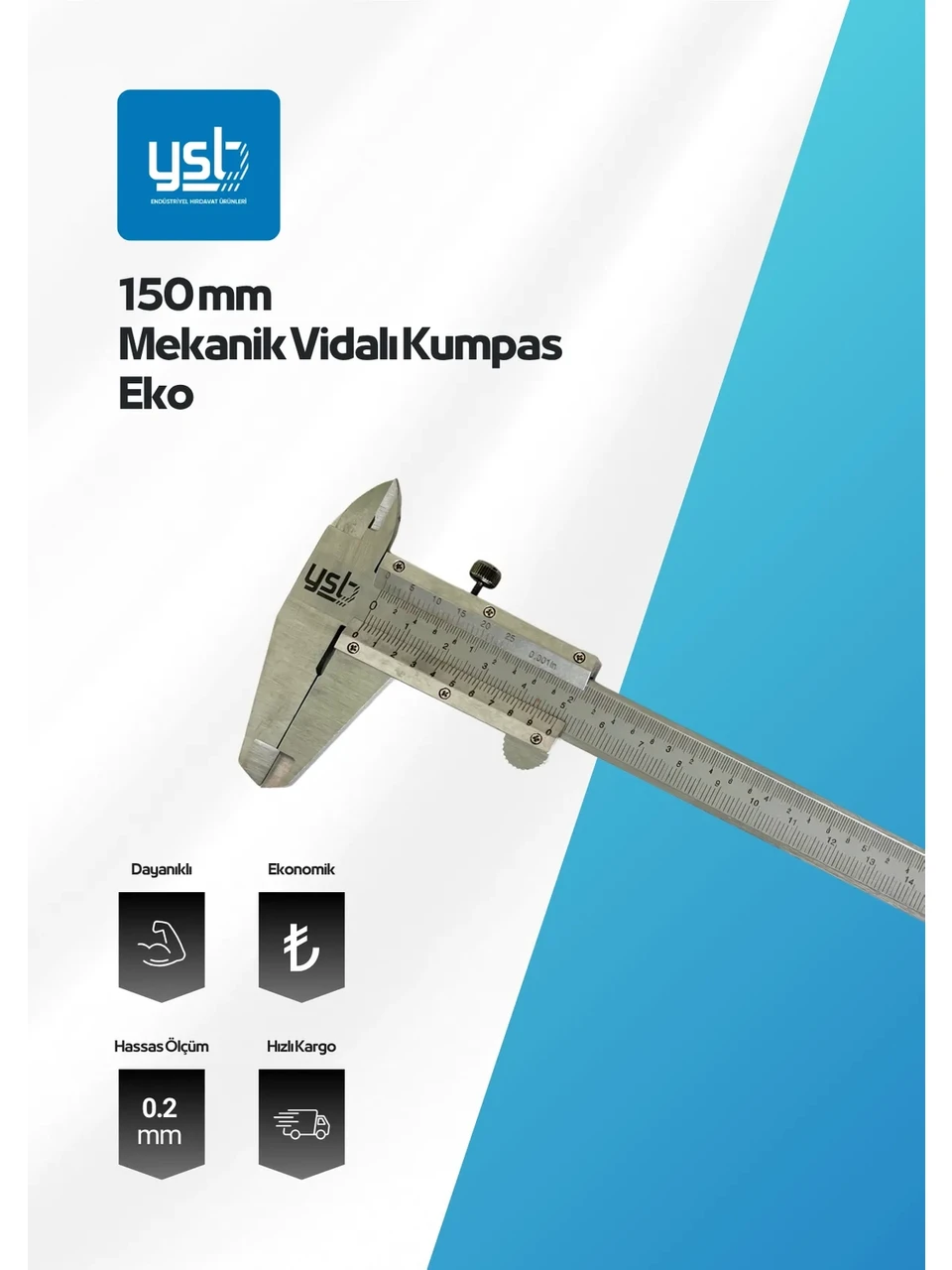YSB 150 mm Mekanik Vidalı Kumpas - Eko Serisi - Ekonomik ve Dayanıklı