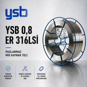 YSB 0,8 mm ER316LSİ Paslanmaz MIG Kaynak Teli (15 Kg)