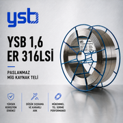 YSB 1,6 mm ER316LSİ Paslanmaz MIG Kaynak Teli (15 Kg)