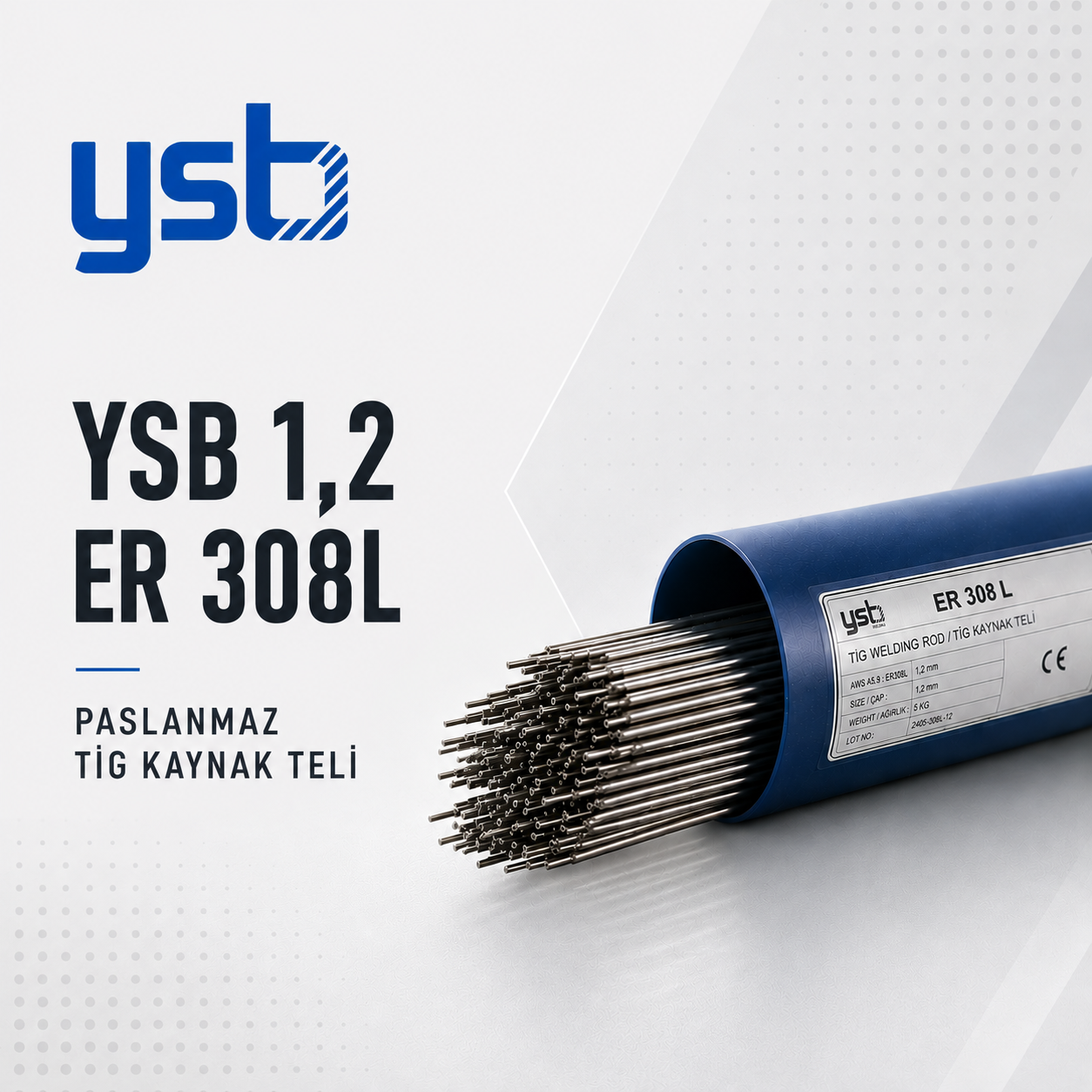 YSB 1,2*1000 ER308L Paslanmaz Tig Kaynak Teli (5 Kg)