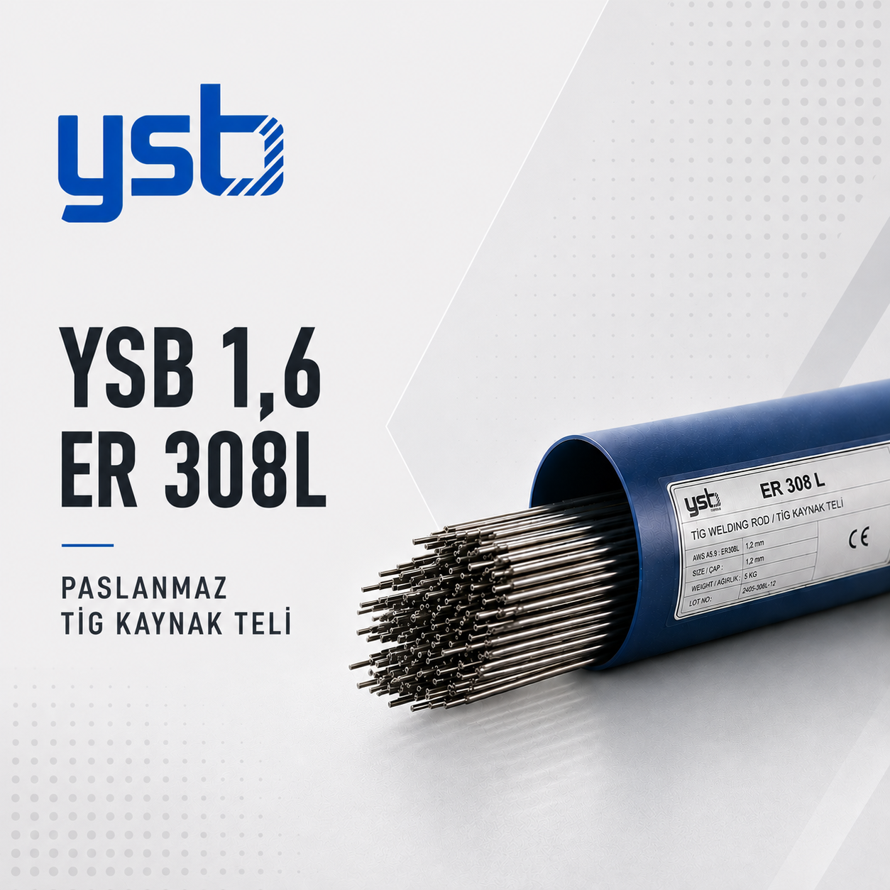YSB 1,6*1000 ER308L Paslanmaz Tig Kaynak Teli (5 Kg)