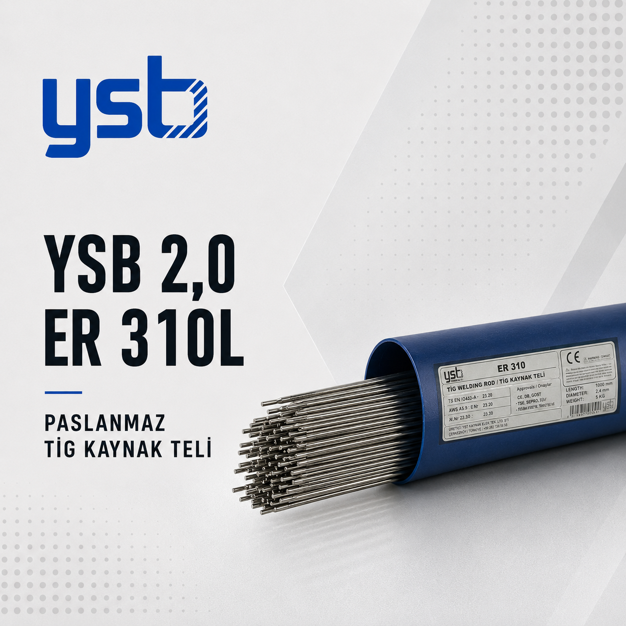 YSB 2*1000 ER310L Paslanmaz Tig Kaynak Teli (5 Kg)