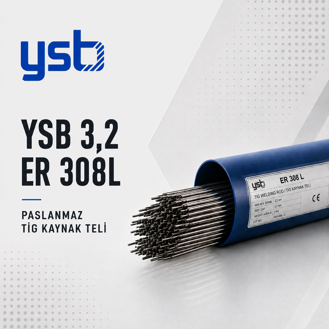 YSB 3,2*1000 ER308L Paslanmaz Tig Kaynak Teli (5 Kg)
