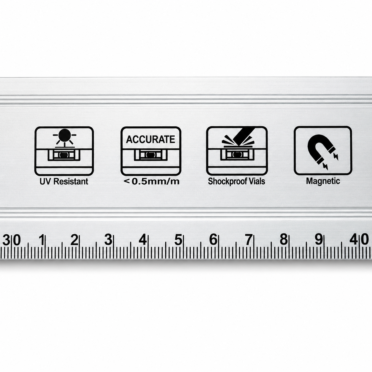 YSB 50 cm Mıknatıslı Su Terazisi | Dayanıklı Alüminyum Gövde